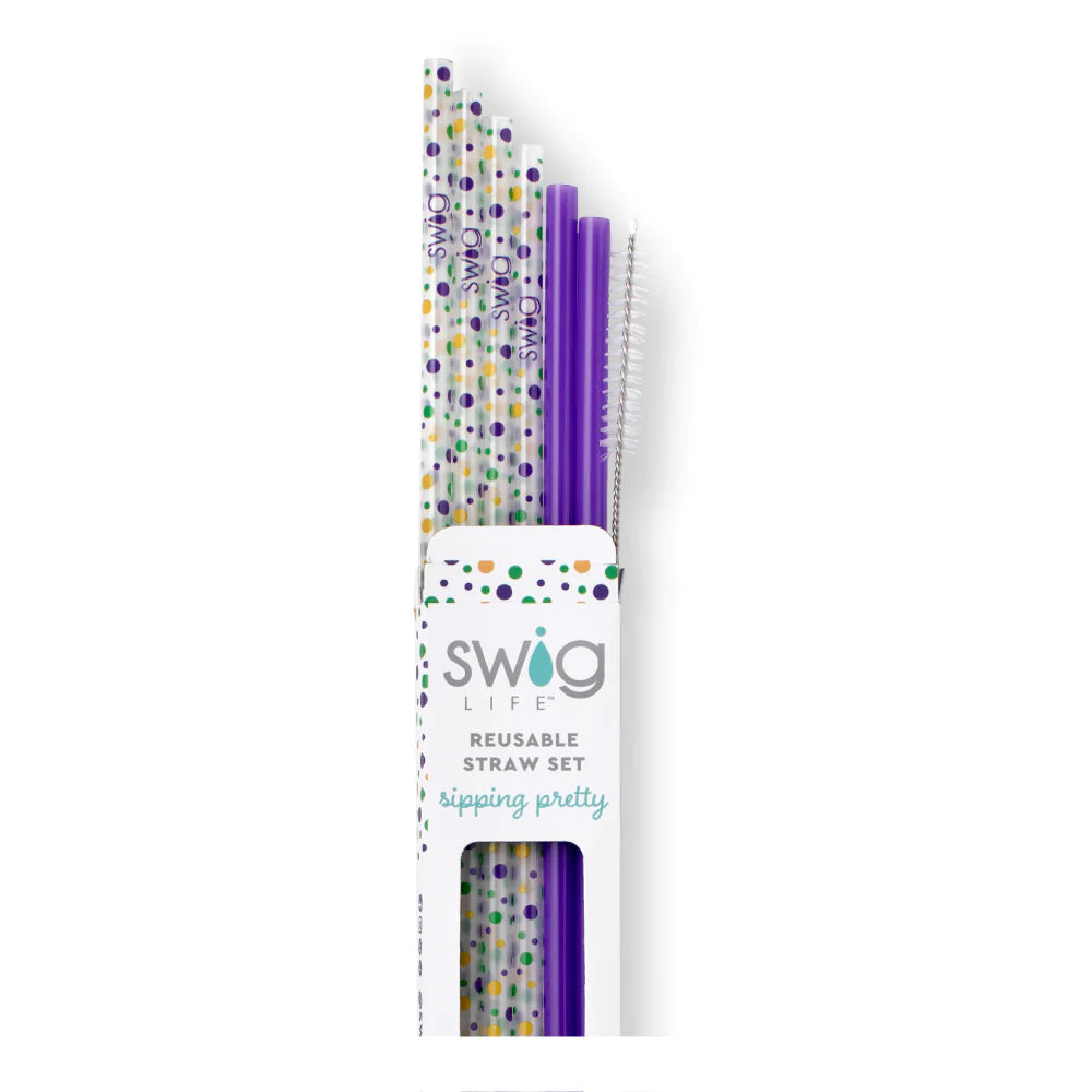 Swig Hey Mister! + Purple Reusable Straw Set
