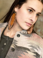 Load image into Gallery viewer, A Rare Bird Leather Feather Earrings
