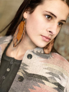 A Rare Bird Leather Feather Earrings