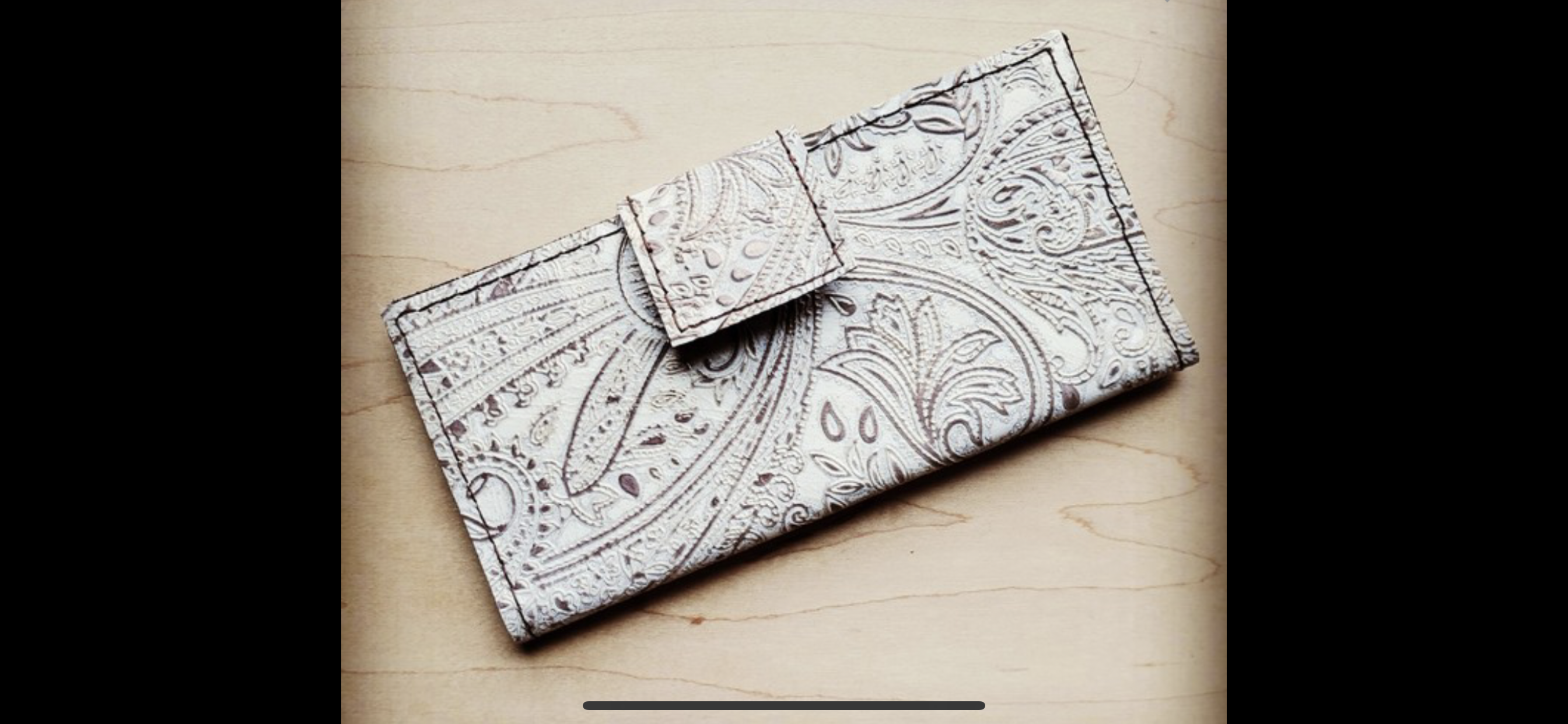 Genuine Leather White Embossed Wallet