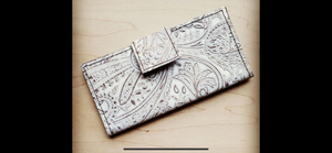 Genuine Leather White Embossed Wallet