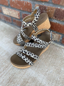 Silver Leopard Wedge Sandal - Boutique by Corkys