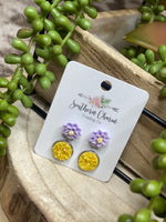 Load image into Gallery viewer, Southern Charm Flower &amp; Druzy Stud Set
