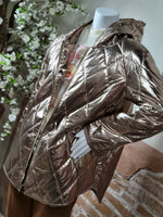 Load image into Gallery viewer, Oddi Quilted Faux Leather Jacket w/ Drawstring Hoodie
