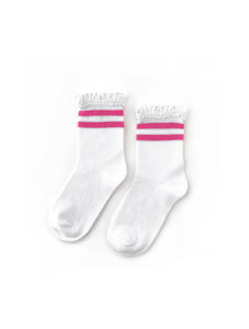 White Striped midi sock