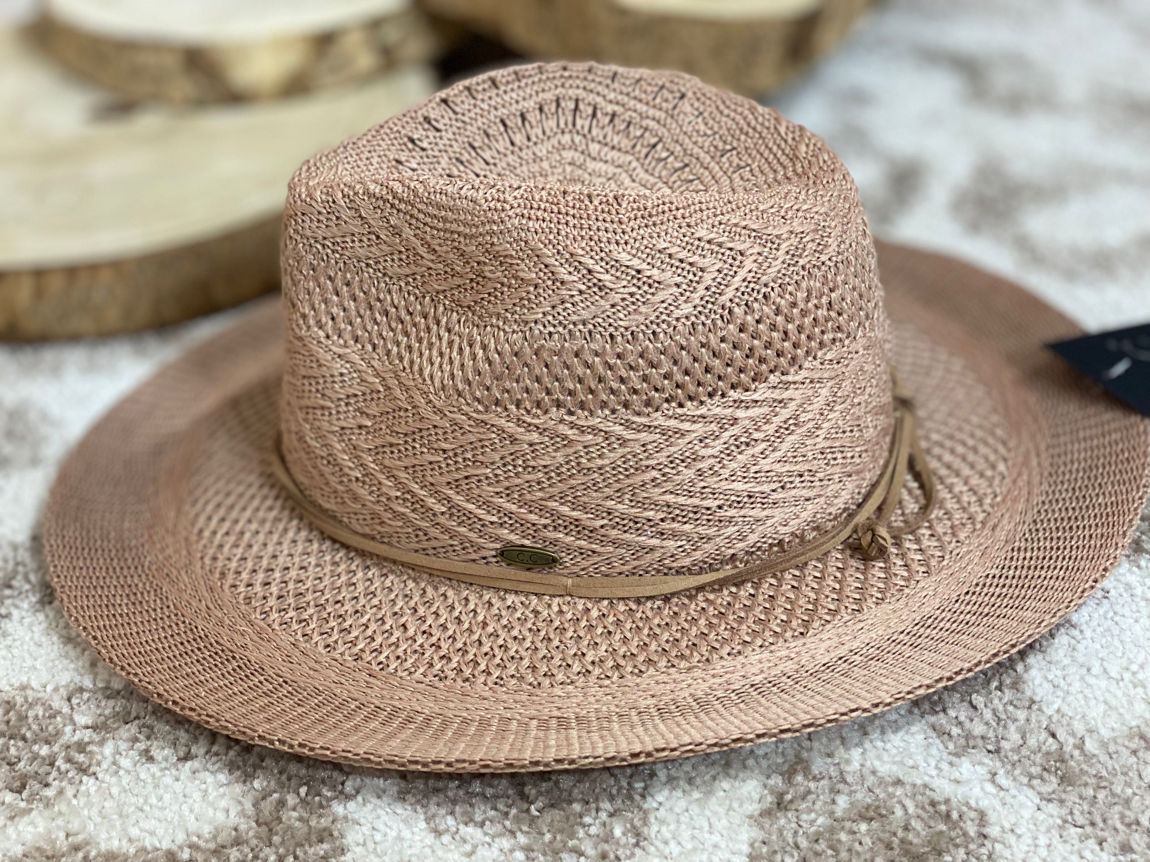 C.C. Straw Floppy Hats (Lt Taupe/Beige/Rose/Desert)