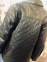 Load image into Gallery viewer, ODDi Diamond Quilted Black Leather Jacket w/Snap Closure and Breast Pockets
