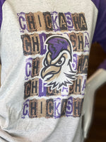 Load image into Gallery viewer, Chickasha Baseball Tee with Chicken Head
