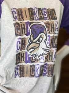 Chickasha Baseball Tee with Chicken Head