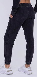 Load image into Gallery viewer, Mono B Mineral Washed Joggers Black or Sage
