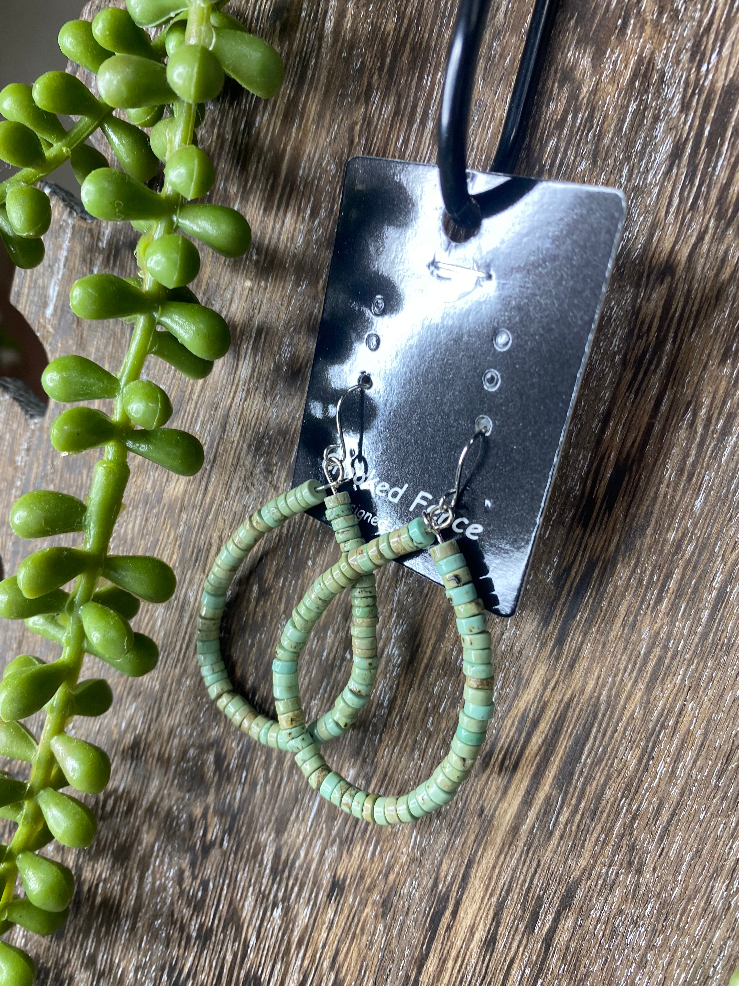 Sara’s Mint Turquoise Bead Loop Earrings