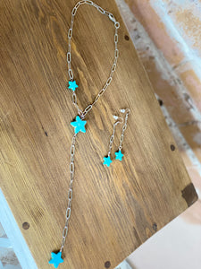 Turquoise Haven Star Paperclip Earrings