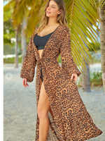 Load image into Gallery viewer, Leopard Print Beach Cover Up
