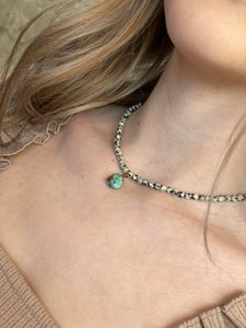 Turquoise Haven Tan Bead Raw Turquoise Necklace