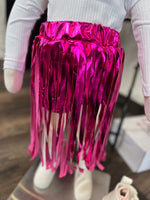 Load image into Gallery viewer, Metallic Pink Fringe Baby Bloomer
