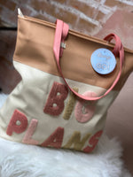 Load image into Gallery viewer, Big Plans Chenille Letter Tote Bag
