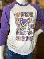 Load image into Gallery viewer, Chickasha Baseball Tee with Chicken Head
