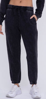 Load image into Gallery viewer, Mono B Mineral Washed Joggers Black or Sage

