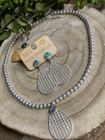 Load image into Gallery viewer, Pink Panache Silver Weave Teardrop Matching Necklace &amp; Earrings (sold separately)
