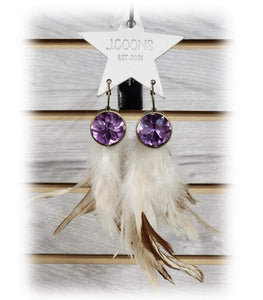 J. Coons Purple Haze Feather Earrings